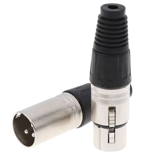 Male & Female 3 Pin Microphone Audio Cable Plug Connecto