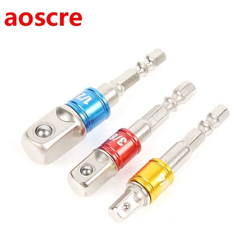 3pcs/lot Socket Bit Adapter Set Hex Shank To 1/4