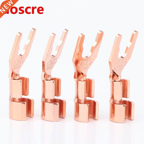 4x CMC SY1517 Pure Solid Copper Spade Plug Speaker Cable Wir