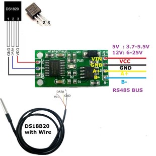 DS18B20 RS485 RS232 TTL Com UART Temperature Acquisition Sen
