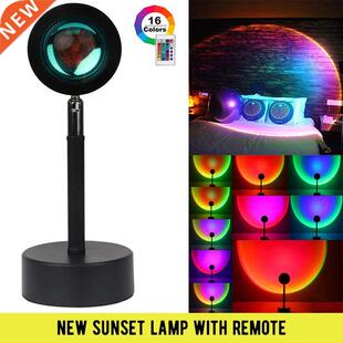 Sunset Lamp With Remote Variable Rainbow Color Projector Nig