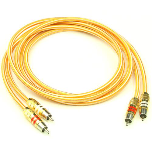 Pair Silver Plated RCA Cable Hi-end Copper RCA wire