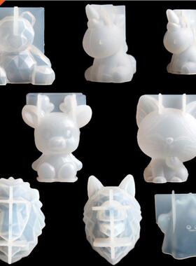 Transparent Unicorn Silicone Epoxy Resin Molds Geometry Bear