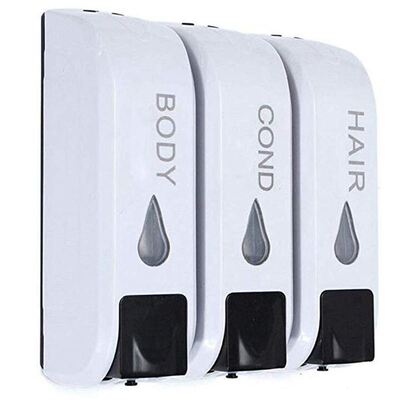 Triple Shower Soap Dispenser Wall Mounted Liquid Soap Shampo
