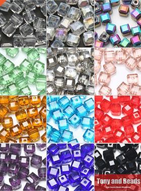 2lots more 10% off ! (100Pcs/Lot) 4mm Square Faceted Glass C