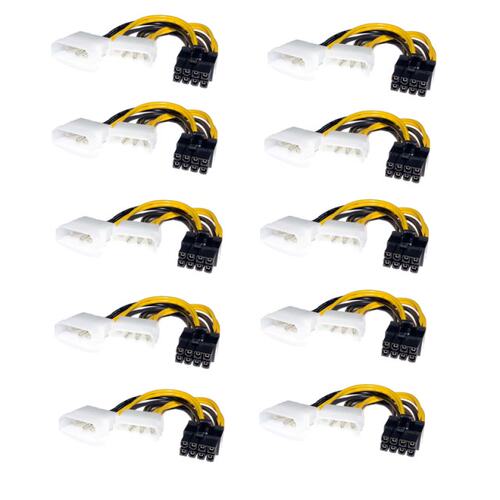 1/2/5pcs 18cm 8Pin To Dual 4Pin Video Card Power Cord Y Shap