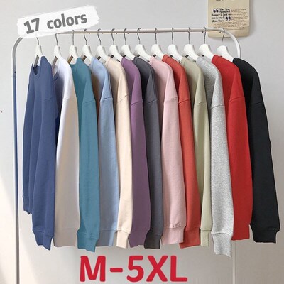New Tracksuit Women Cotton Solid Harajuku Sweatshirts Oversi