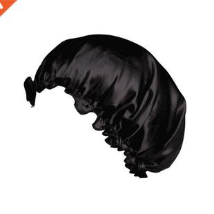 2 Pieces Adults Satin Nightcap Wide-brimmed Hair Loss Cap So