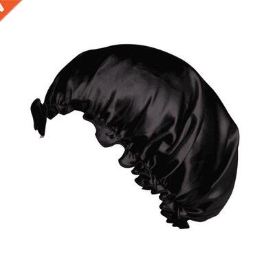 2 Pieces Adults Satin Nightcap Wide-brimmed Hair Loss Cap So