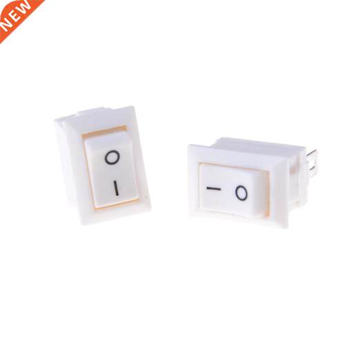 10PCS 15x10mm White 2PIN SPST Button ON/OFF Boat Rocker Swit