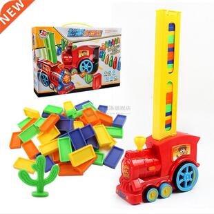 Domino Train Toy Set Rally Electric Train Model With 60 Pcs