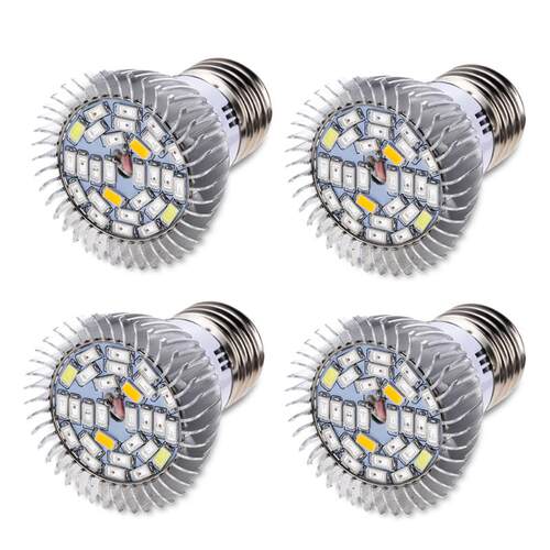 4pcs Full Spectrum Grow Lights 28W E27 AC85-265V Led Growing