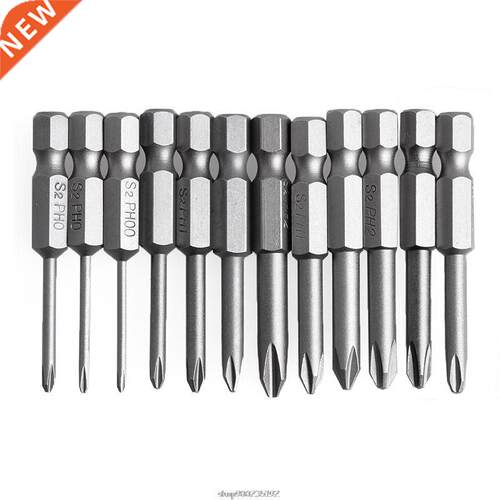 12Pcs/Set 50mm 1/4 Inch Hex Shank Magnetic Phillips Cross Sc