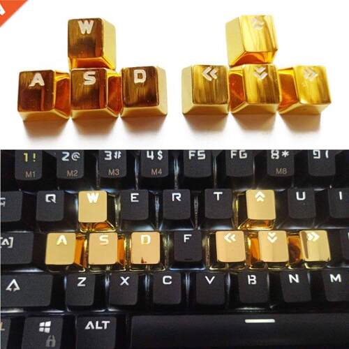 8Pcs Metal Keycaps WASD ARROW Zinc Alloy KeyCap Backlit Key