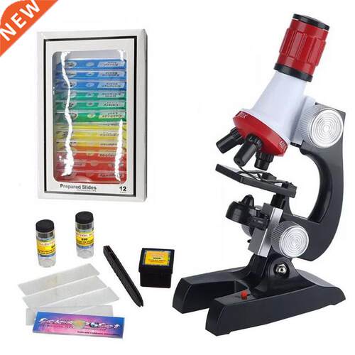 Microscope Kit Lab LED 100X-400X-1200X Home School Educatio