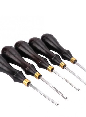 1PC Sharp Leather Edge Beveller Steel Blade Ebony Handle DIY