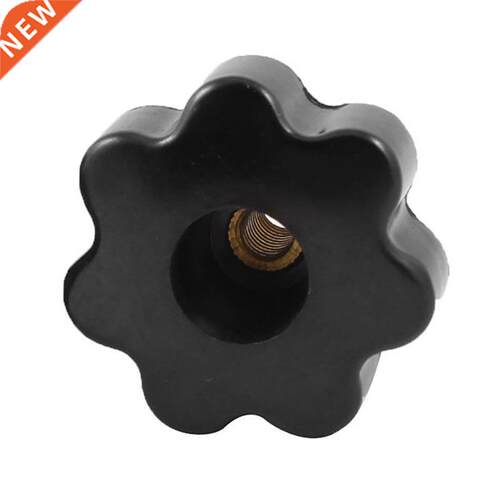 M8 x 50mm Diameter Thread Clamping Star Knob Black 2pcs