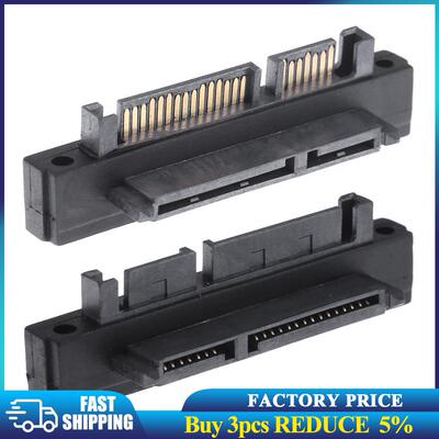 22Pin Right Angle UP 90 Degree SATA Adapter Male to Female 7