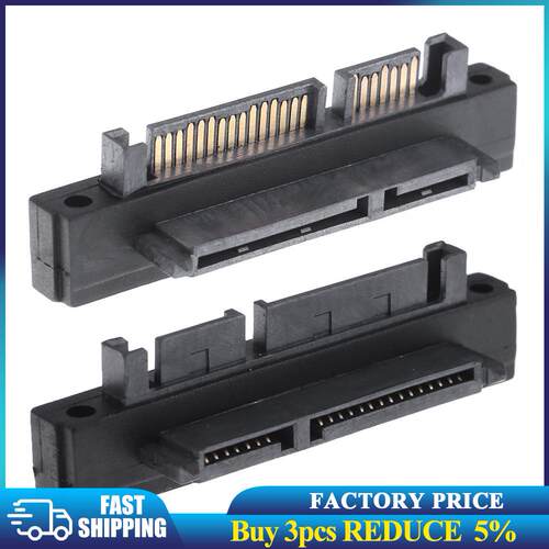 22Pin Right Angle UP 90 Degree SATA Adapter Male to Female 7