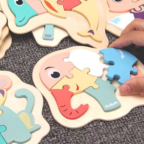 1PC D Wooden Puzzle Jigsaw Toys For Children Wood d Carto