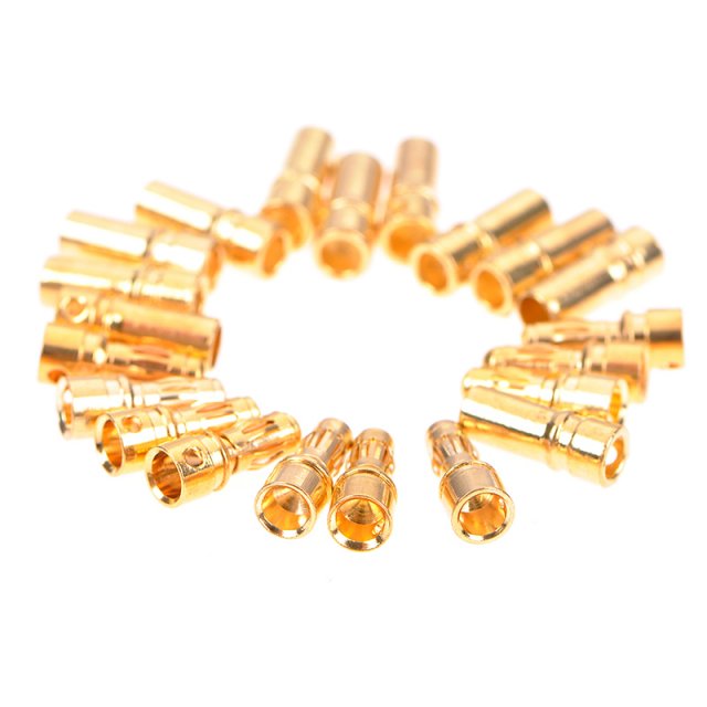 10Pair 3.5mm Gold-plated Bullet Banana Plug Connector For RC