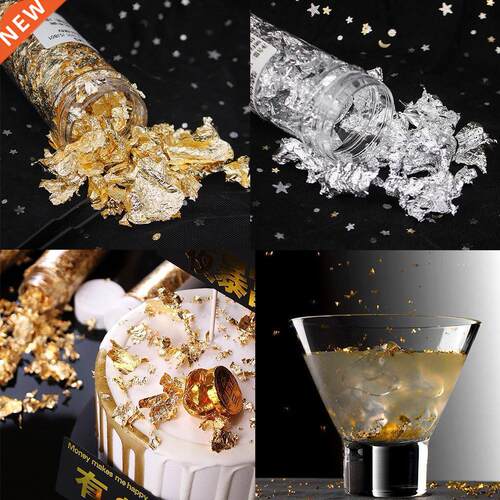 2g Edble Gold Leaf Fol Cookng Drnk Food Dessert ce Dn