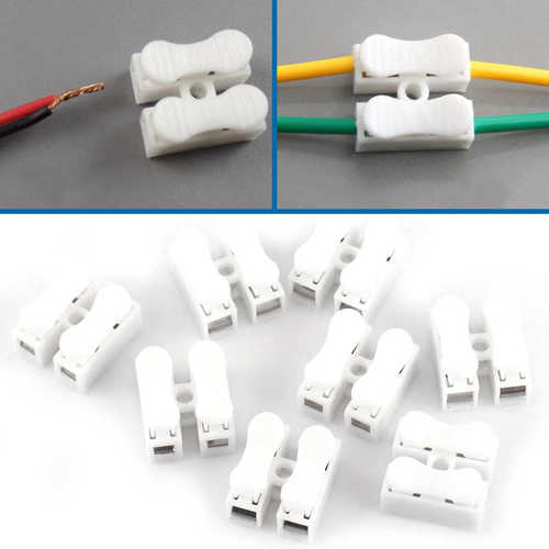 100pcs Spring Clamp Terminal 10A 220V 2 Pin Push Quick Wire