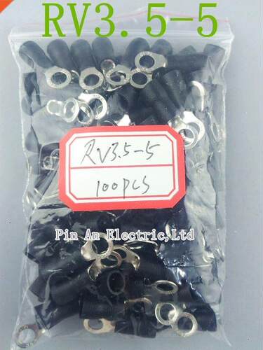 RV3.5-5 Black Ring insulated terminal suit 2.5-4mm2 cable Cr