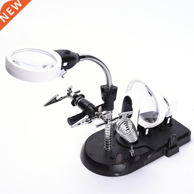 2 in 1 2.5X 5X 16X LED Lamps DeskMagnifier Clips Glass Loupe - 实物图