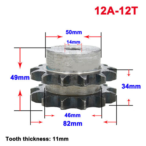 1Pcs 12A 12 Teeth To 16 Teeth Double Row Sprocket Wheel Chai
