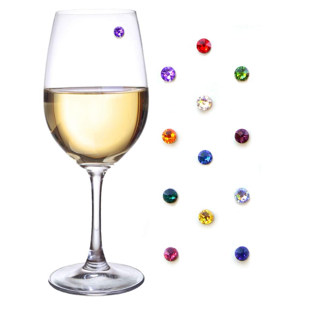 Crystal Magnetic Wedding Wine Glass Charms Markers Glasses S图片