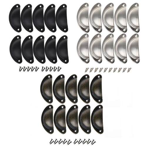 10Pcs Vintage Iron Drawer Handles Retro Cabinet Knobs Cupboa