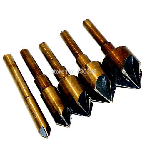 5pcs Tri-flat Hss Industrial Cobalt Countersink Drill Bit Se