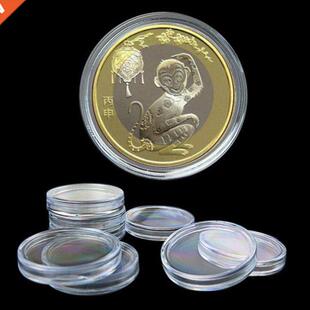 New 10pcs Applied Clear Round Cases Coin Plastic Storage Cap