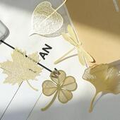 bookmark sycamore leaf brass linden vein Leaf