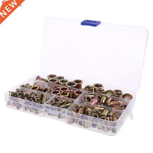 175pcs Set Rivet Nut Kit Mixed Zinc Steel Rivnut Insert Nuts