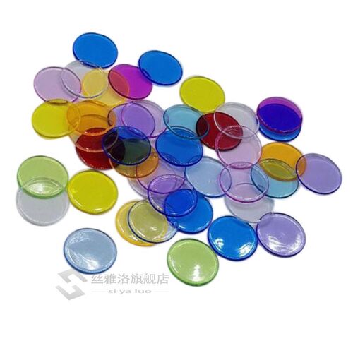 100 Pieces Bingo Chips Transparent Color Counting Plastic Ma