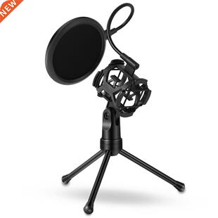 Mini Microphone POP Filter Shockproof DeskTripod Stand Micro