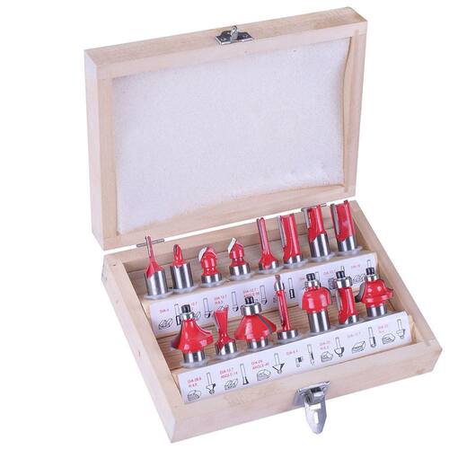 15 Pcs Router Bit Set 1/4-inch Shank Diameter Milling Cutter
