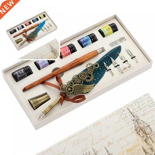 Eco-friendly 1 Set Useful High Quality Gift Feather Dip Pen
