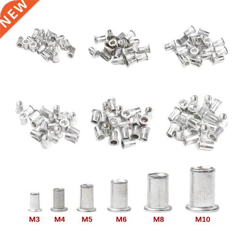 50Pcs Flat Head Rivet Nuts Set Aluminum Alloy Rivet Nuts M3