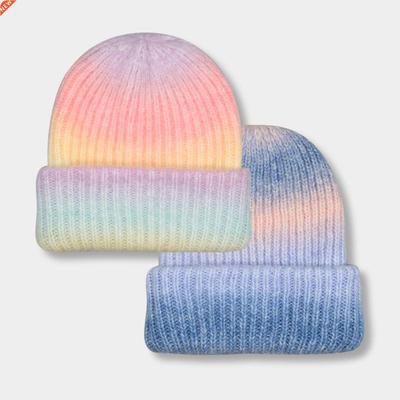Beanie Hats for Women Winter Hat 2021 Tie Dye Gradient Color