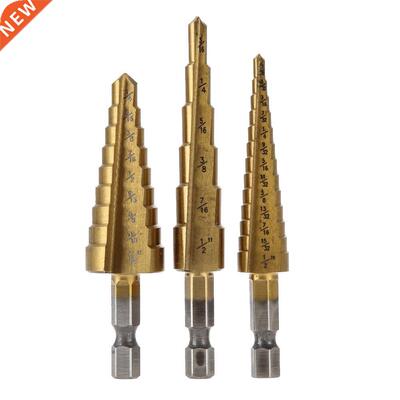 3pcs HSS Step Drill Bit Set Lar Step Cone Mini Drill Titan