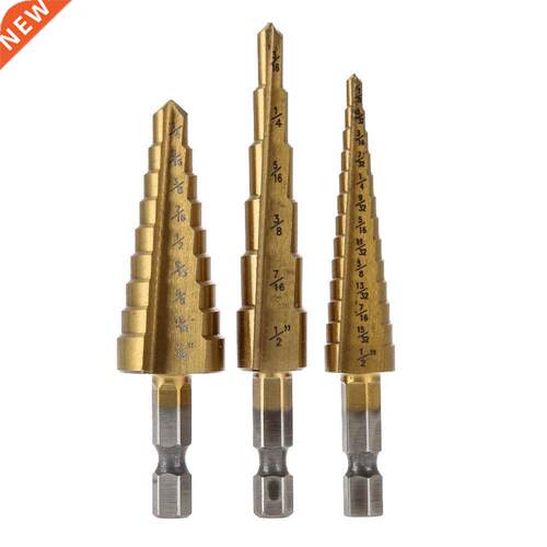 3pcs HSS Step Drill Bit Set Lar Step Cone Mini Drill Titan