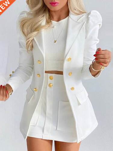 New Spring and Autumn Leisure Fashion Suit Women's Doubl