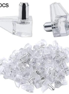 50pcs Clear Kitchen Cabinet Shelf Supports Pegs / Studs Wit