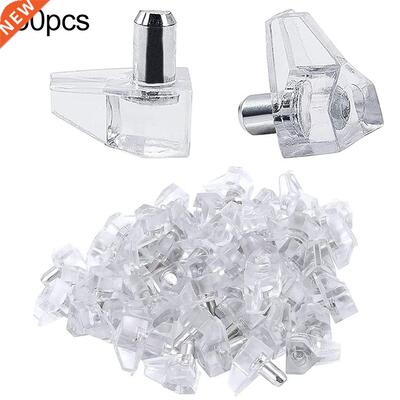 50pcs Clear Kitchen Cabinet Shelf Supports Pegs / Studs Wit