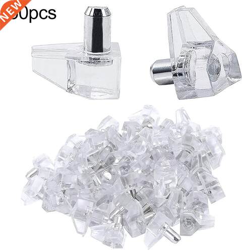 50pcs Clear Kitchen Cabinet Shelf Supports Pegs / Studs Wit