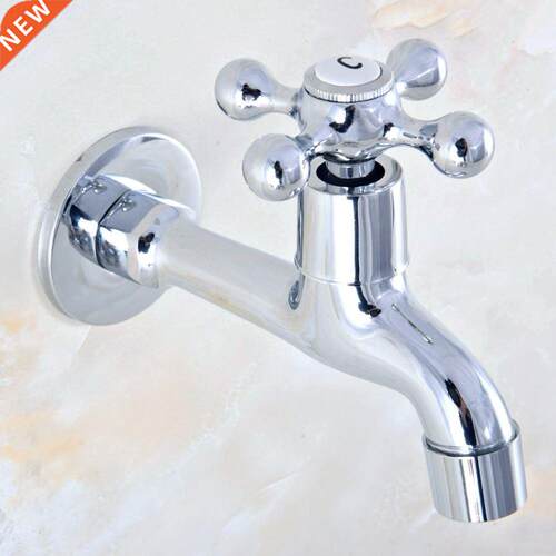 Pished Chrome Outdoor Faucet Garden Water Tap / Mop Po