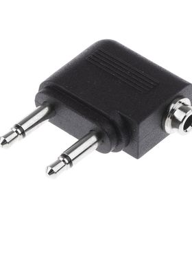 .5mm to 2 x .5mm Silver Plated Airline Airplane Earphone H